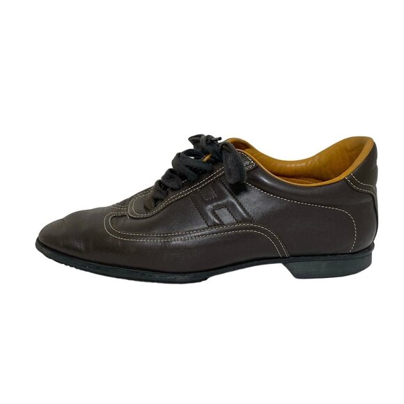 HERMES Quick - Dark Brown Leather Women's Sneakers 199-073025 - Picture 1 of 12
